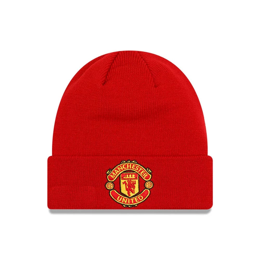 This is a Manchester United FC Red Cuff Knit Beanie Hat 1