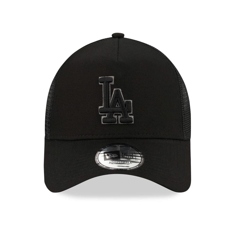 This is a LA Dodgers Tonal Black A-Frame Trucker Cap 2