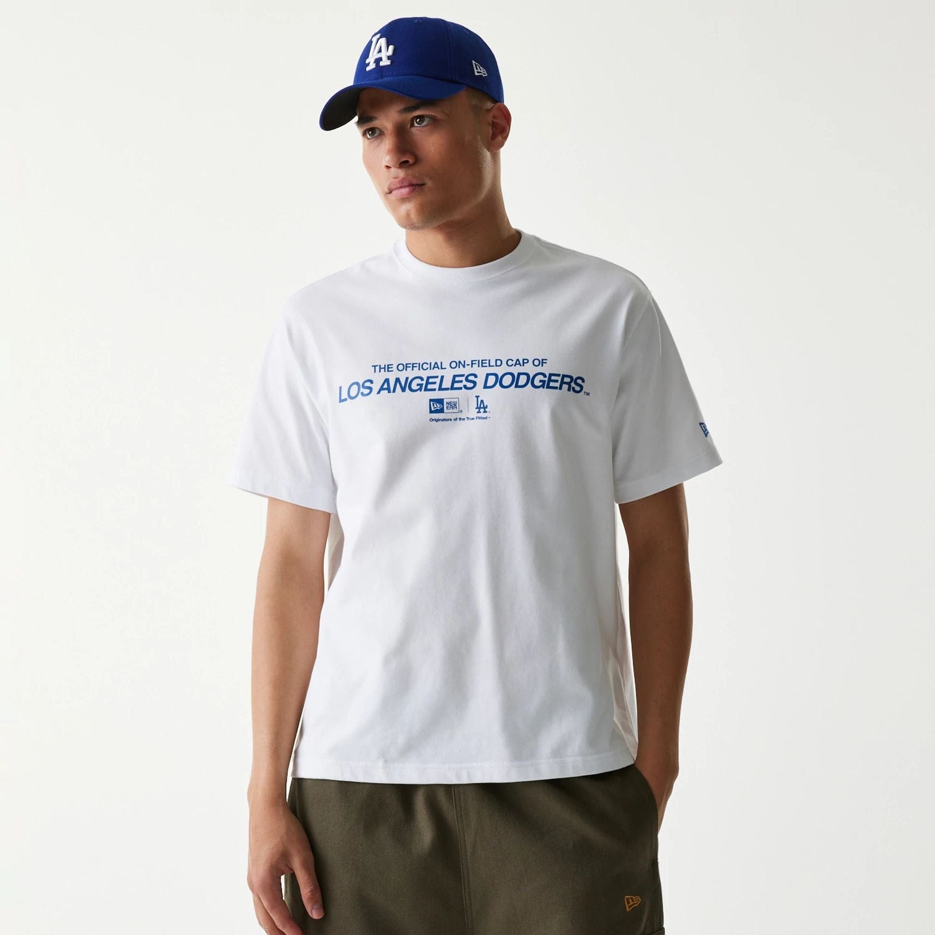 The Male model is wearing LA Dodgers MLB Uncle Sam White T-Shirt 1