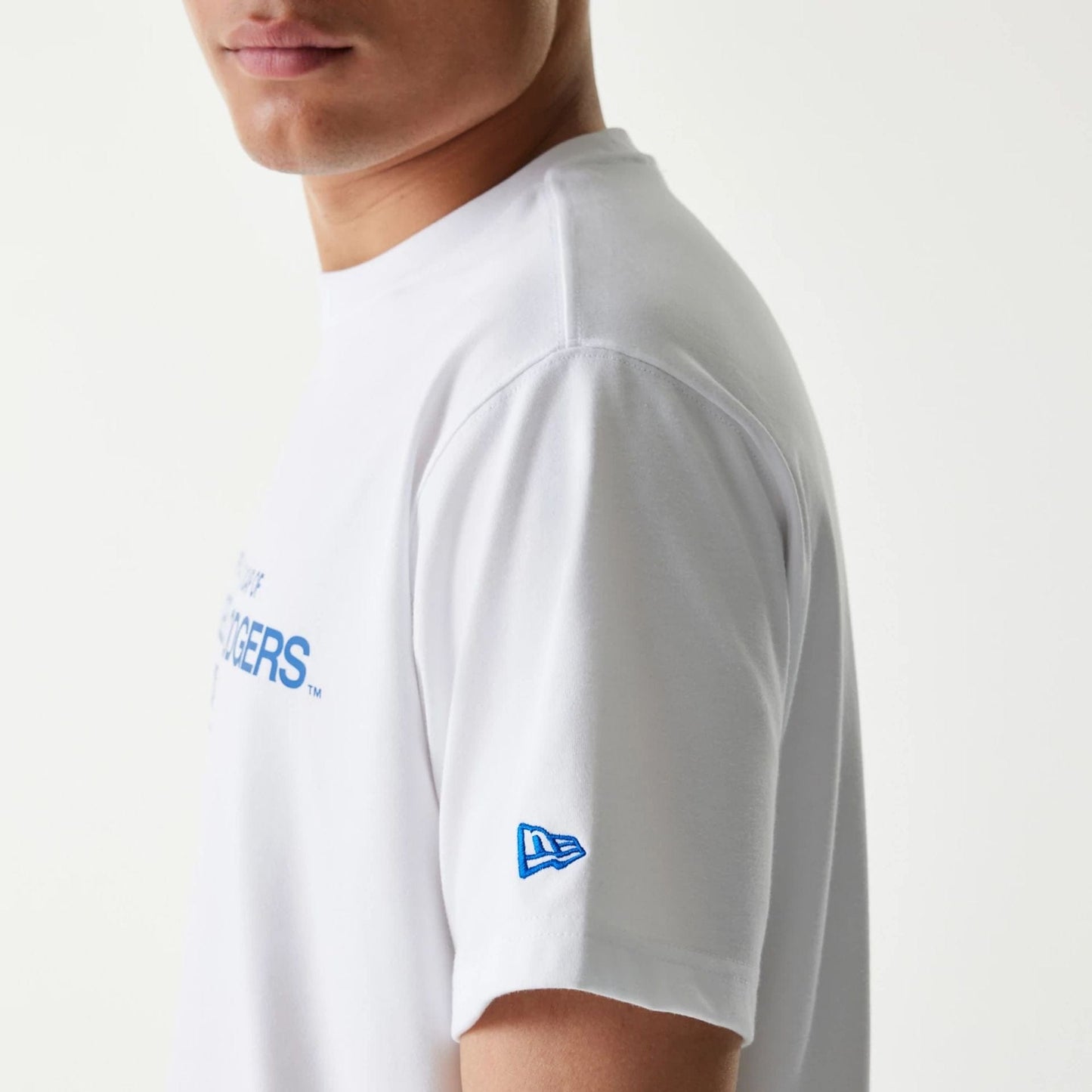 The Male model is wearing LA Dodgers MLB Uncle Sam White T-Shirt 7