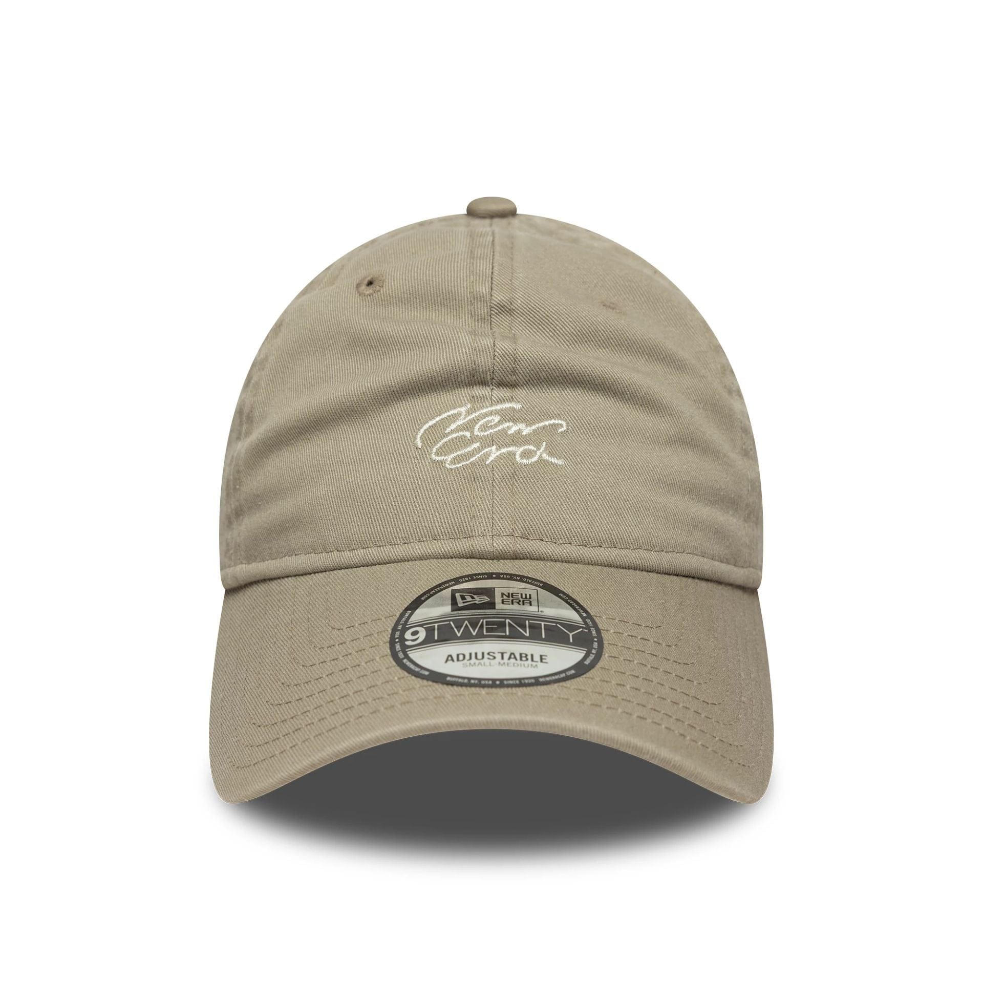 This is a New Era Japan Handwritten Beige 9TWENTY Adjustable Cap 2
