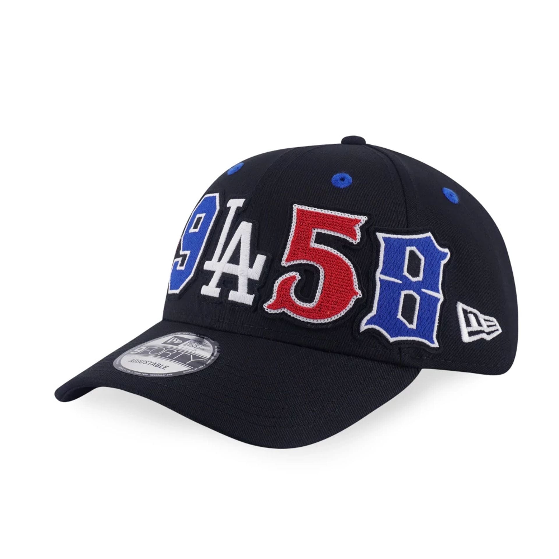 This is a LA Dodgers MLB League Patch Black 9FORTY Adjustable Cap 1
