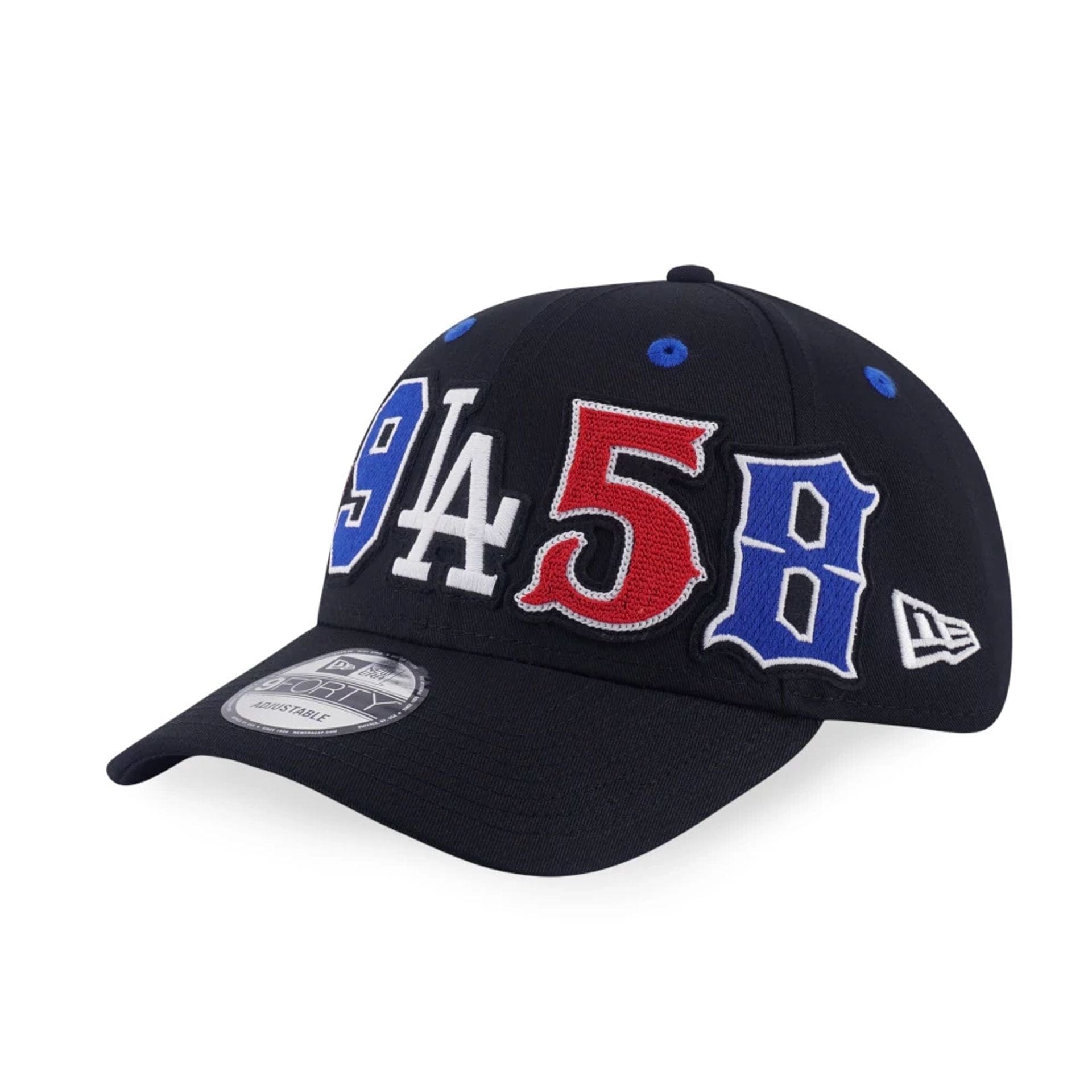 This is a LA Dodgers MLB League Patch Black 9FORTY Adjustable Cap 1