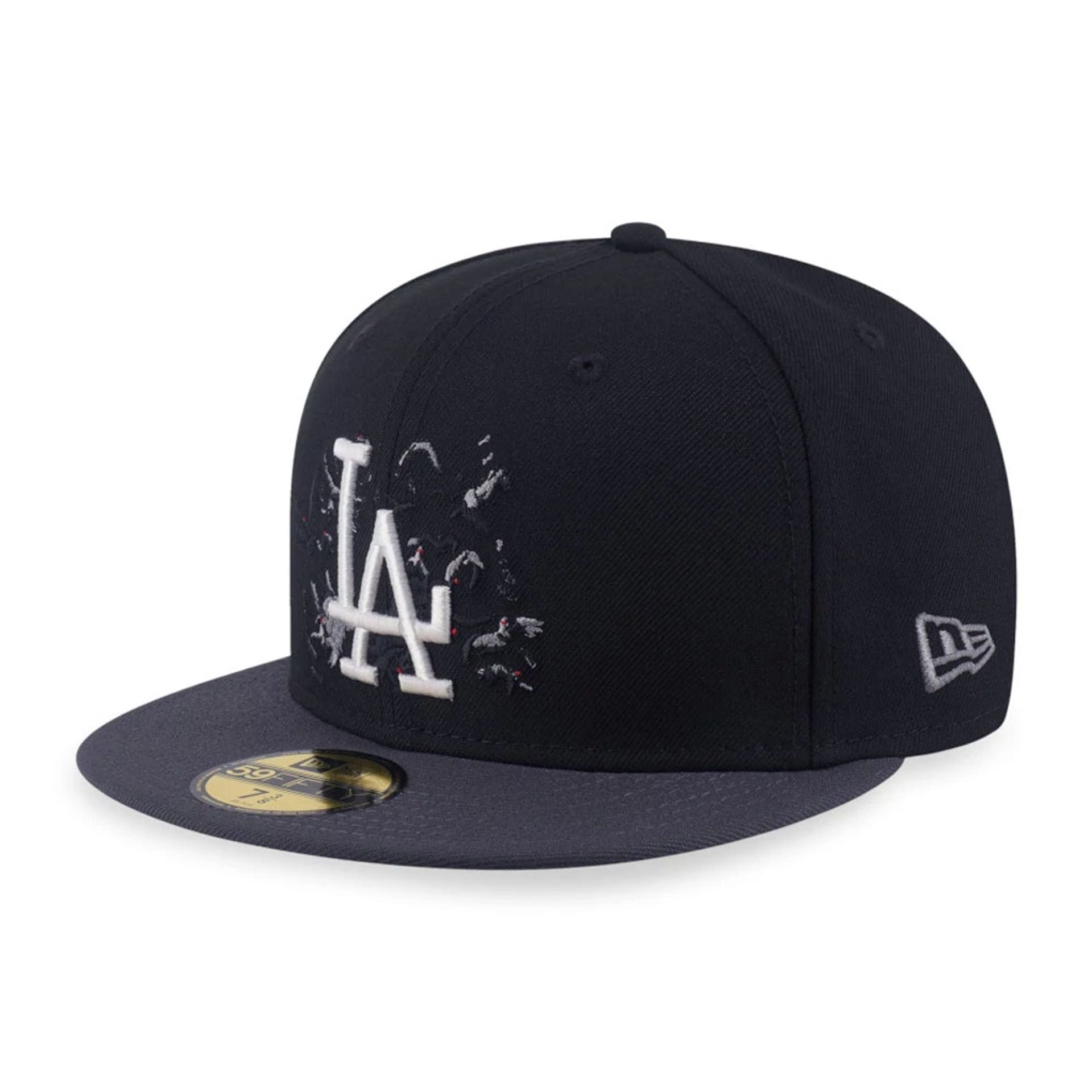 LA Dodgers MLB Crows Black 59FIFTY Fitted Cap 1