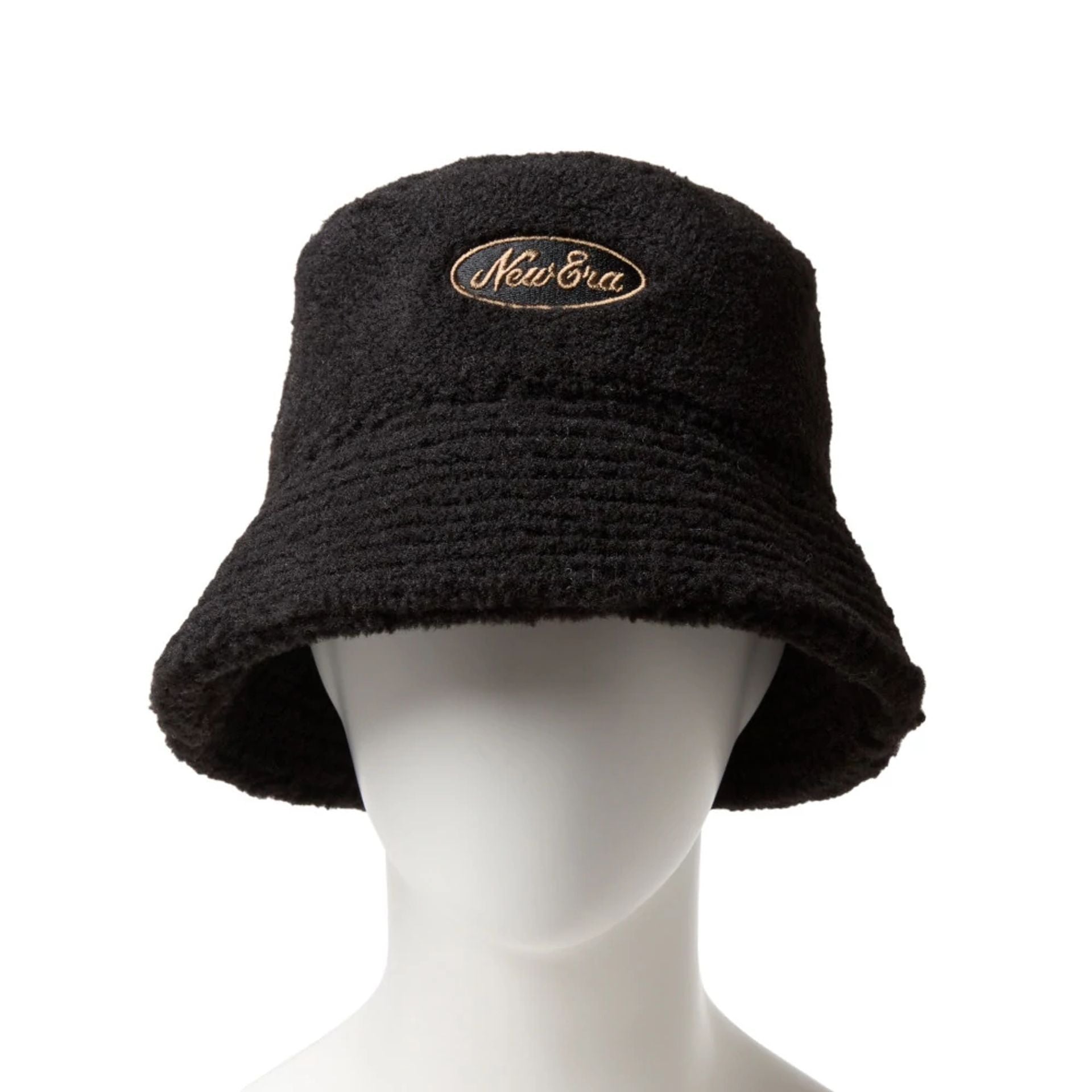 This is a New Era Oval Logo Boa Black Bucket Hat 2