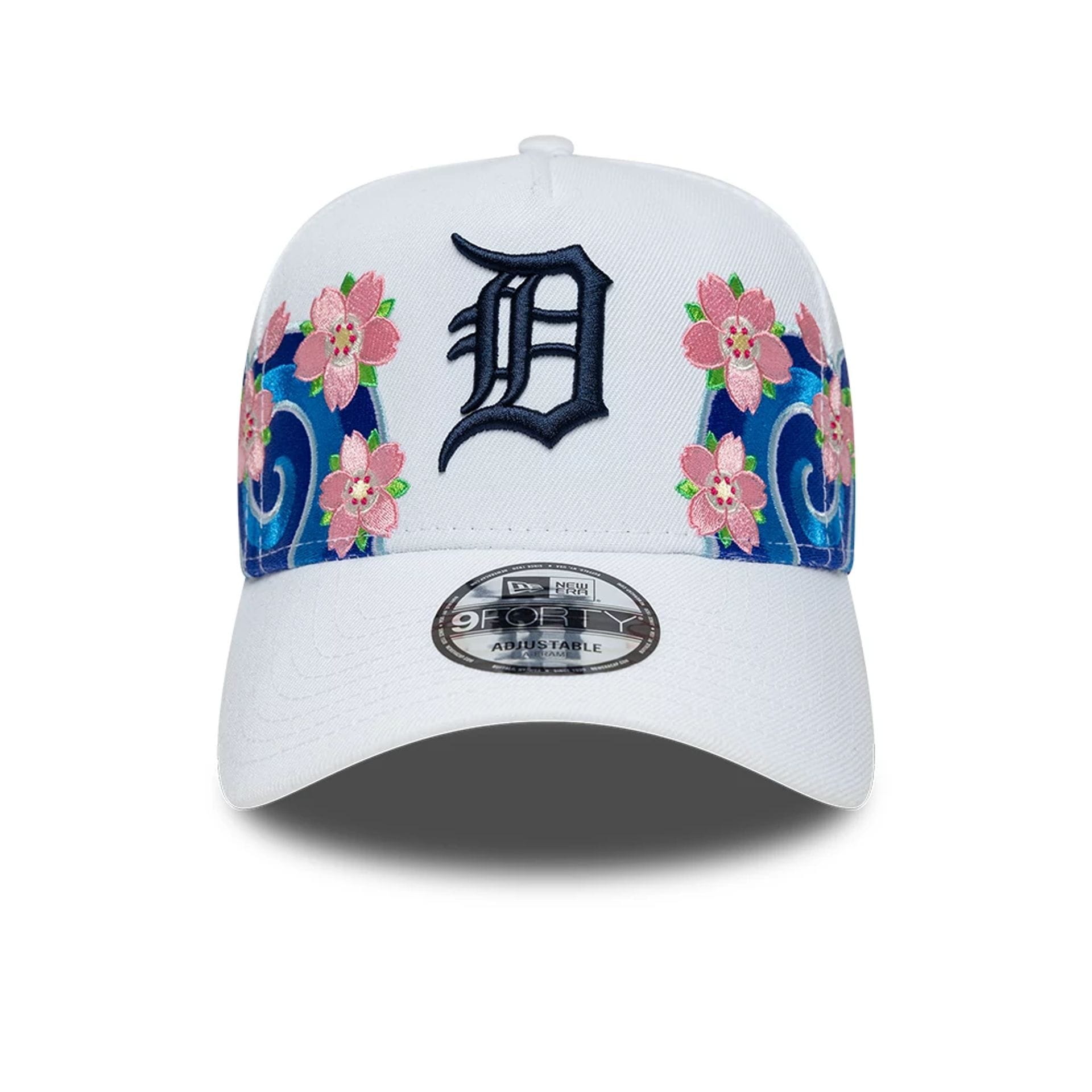 Pictured is this MLB Sakura Detroit Tigers 9FORTY A-Frame cap in white. 2