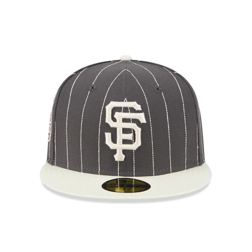 Pictured is this MLB Stripes San Francisco Giants 59FIFTY Fitted cap in dark grey. 3
