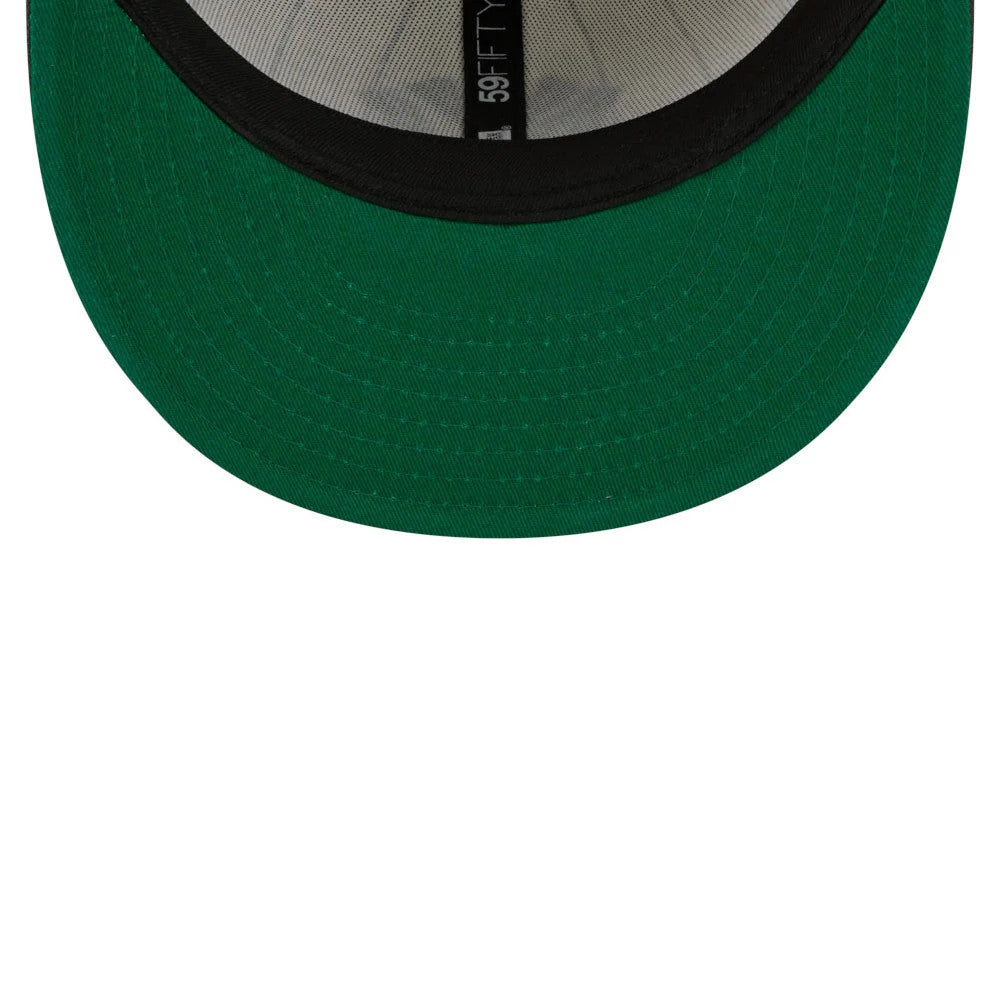 Pictured is this MLB Stripes New York Yankees 59FIFTY Fitted cap in cream & black. 2