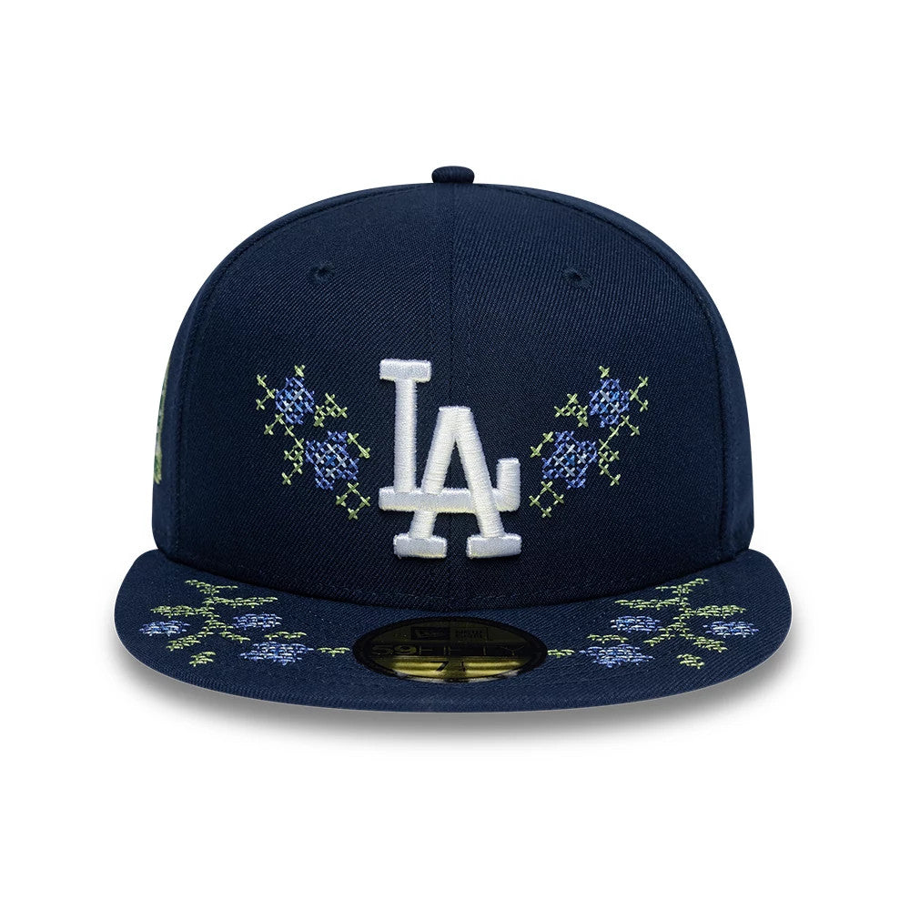 Pictured is this MLB Garden LA Dodgers 59FIFTY Fitted cap in dark blue. 2