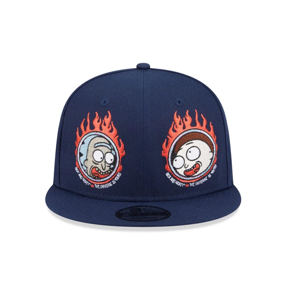 Pictured is this Rick And Morty 9FIFTY Strapback Adjustable cap in dark blue. 2
