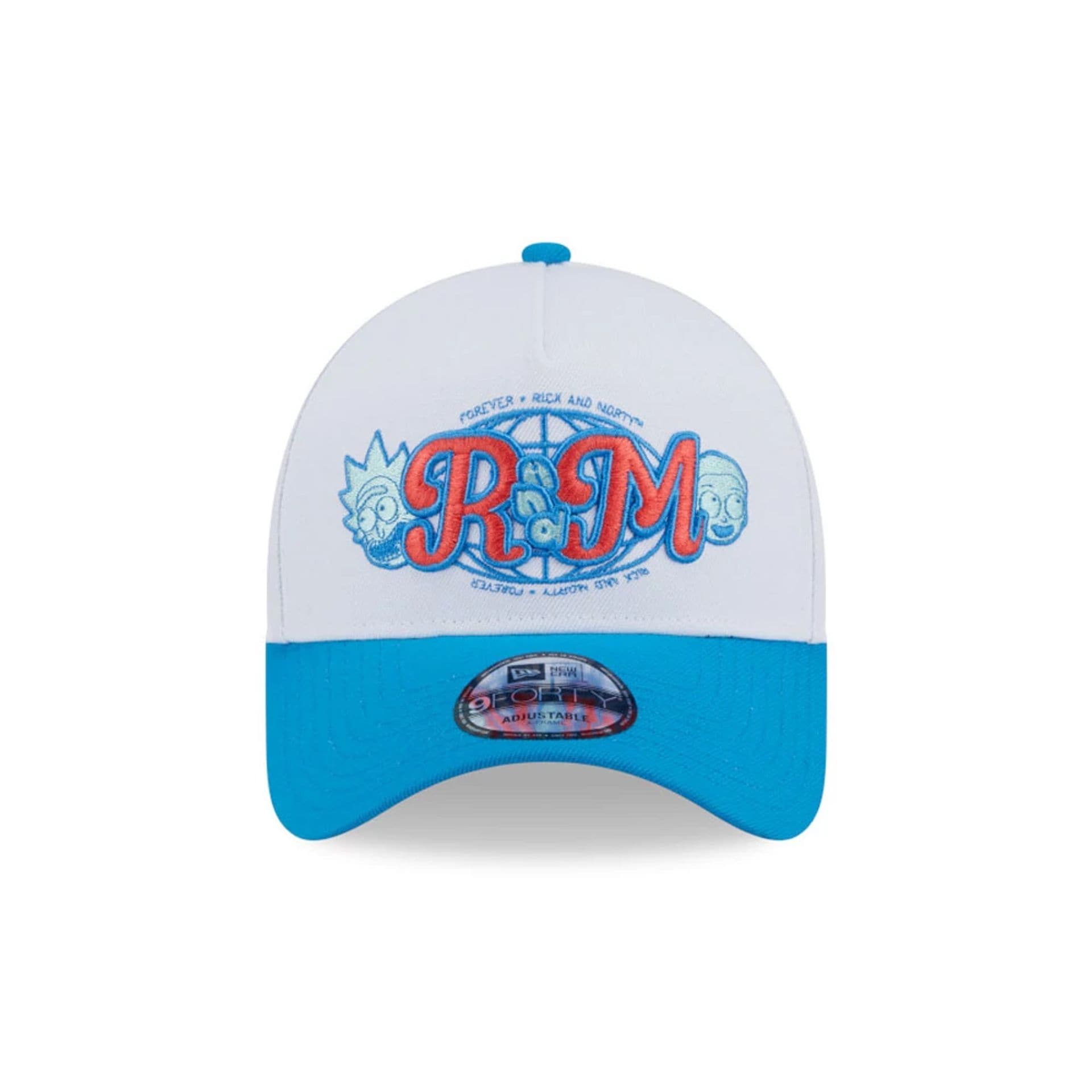 Pictured is this Rick And Morty 9FORTY A-Frame Adjustable cap in white. 2