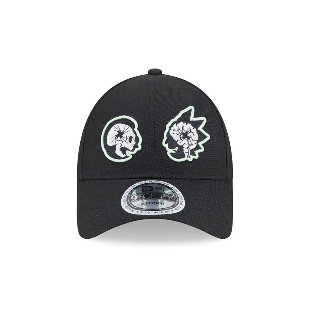 Pictured is this Rick And Morty Glow In The Dark 9FORTY Adjustable cap in black. 2