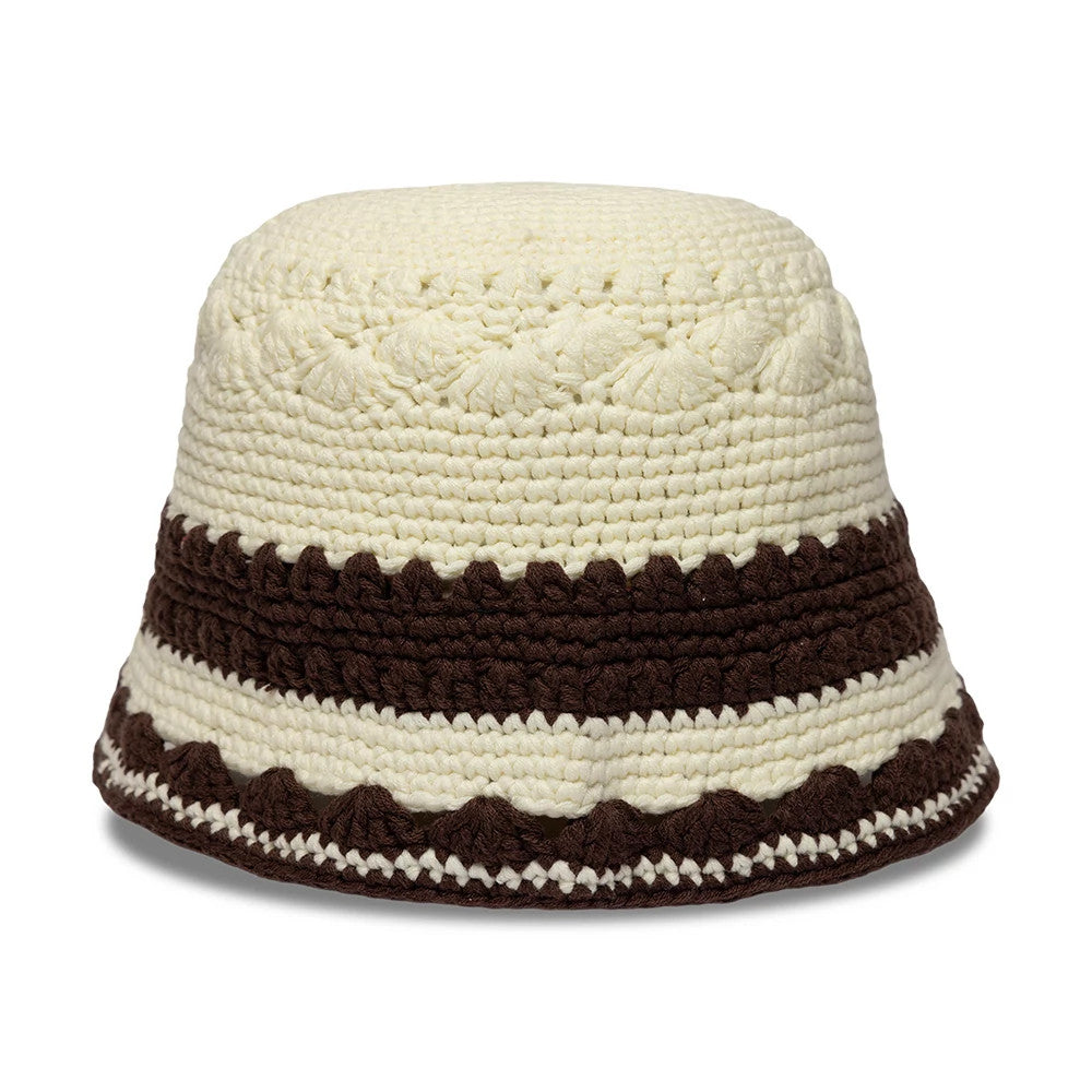 Pictured is this New Era Crochet Border Explorer Bucket hat in white. 4