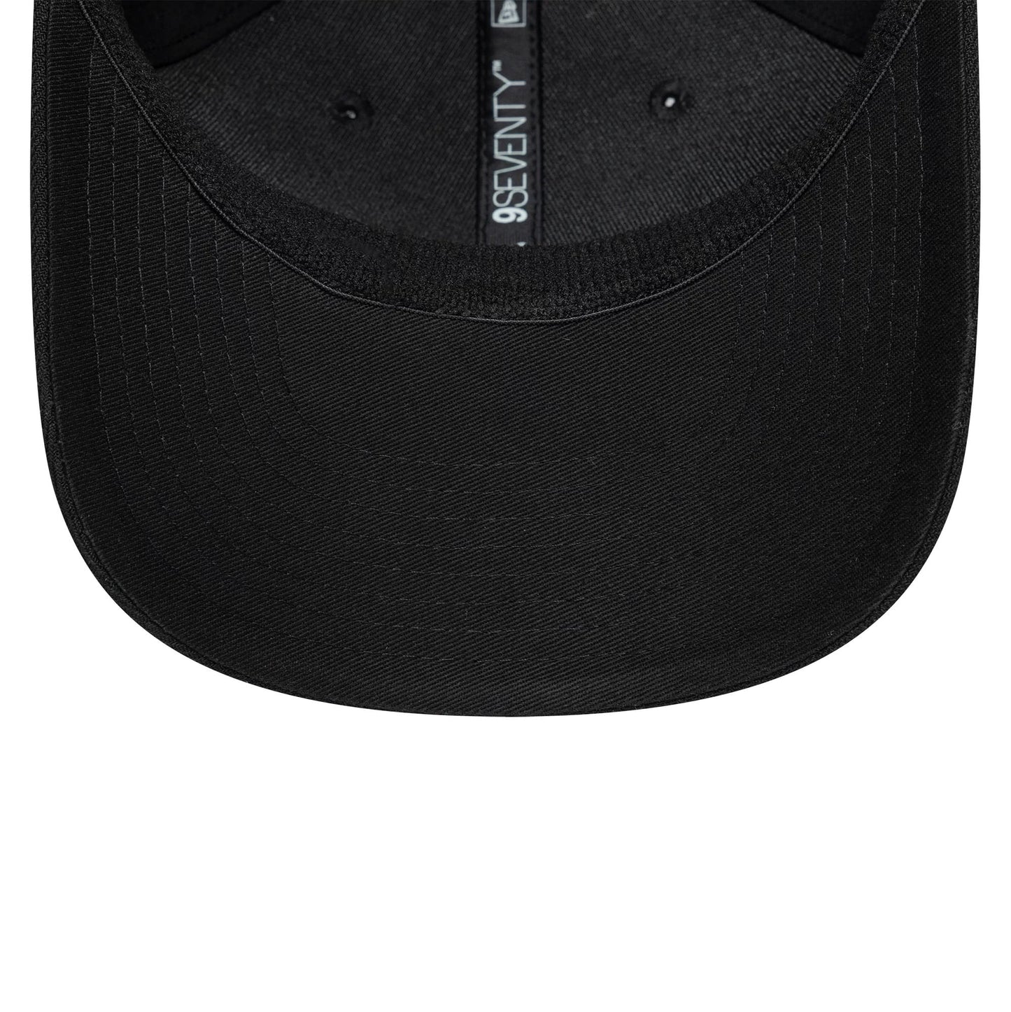 Pictured is this New Era Big Script 9SEVENTY Stretch Snap cap in black. 7