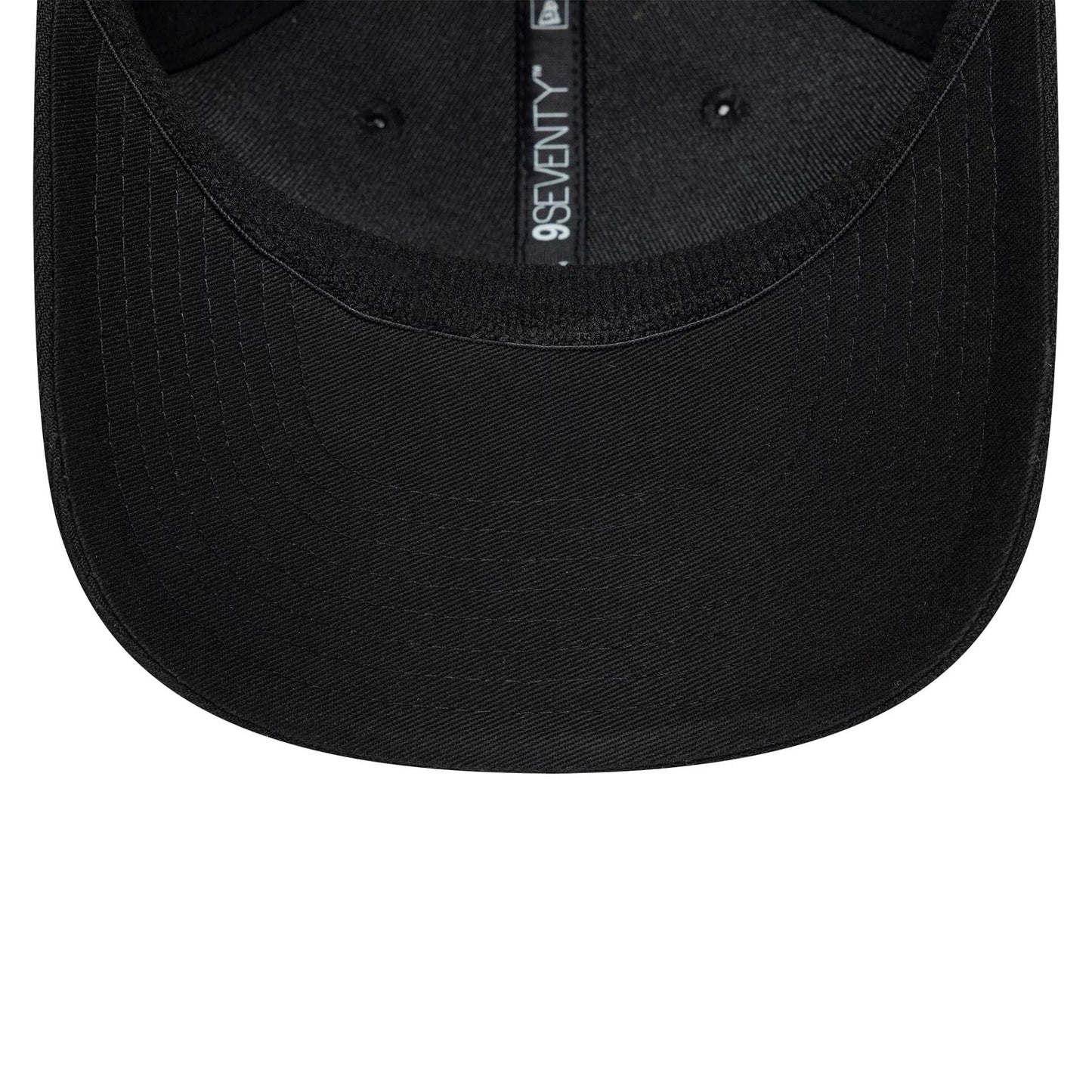 Pictured is this New Era Big Script 9SEVENTY Stretch Snap cap in black. 7
