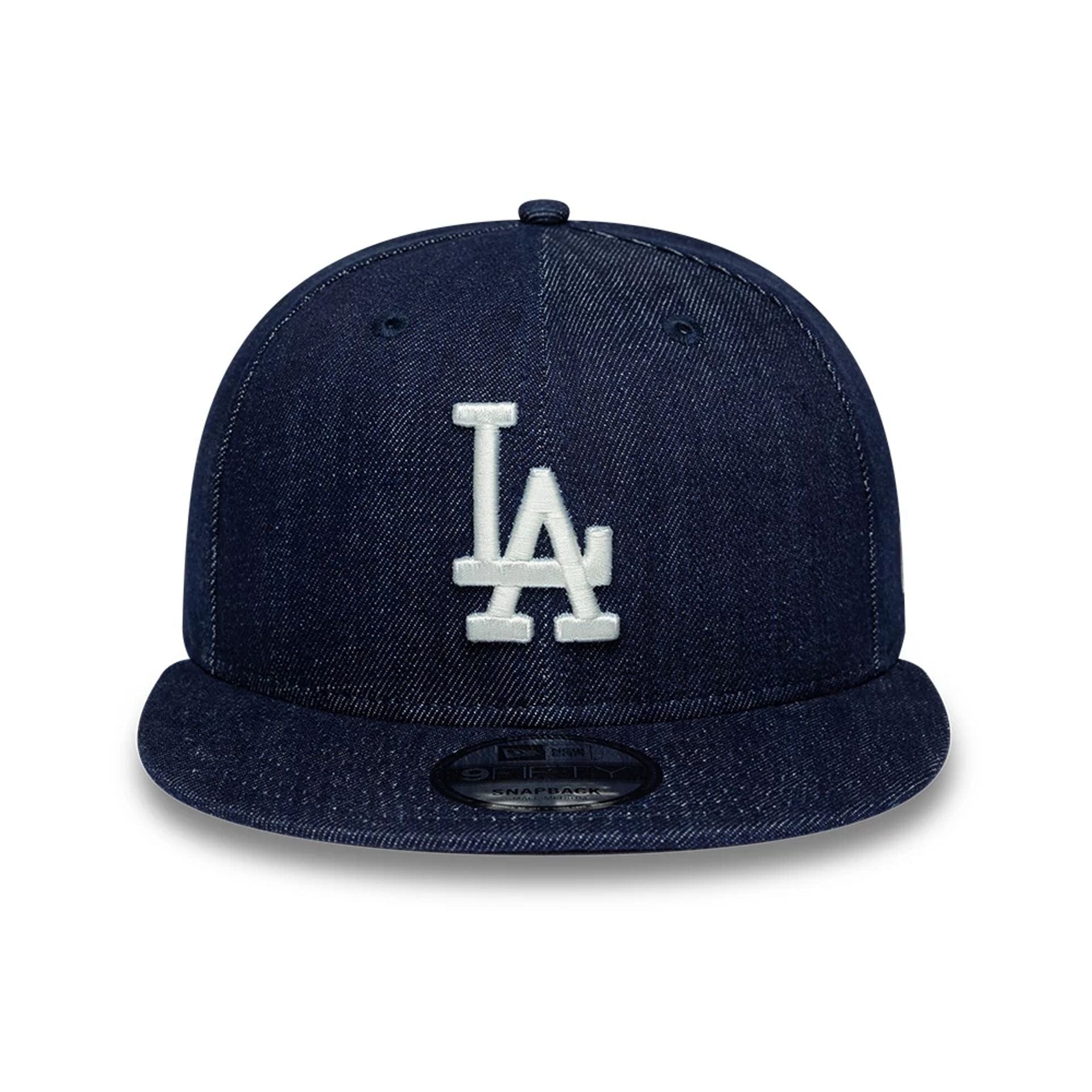 Pictured is this MLB Denim LA Dodgers 9FIFTY Snapback cap in navy. 2