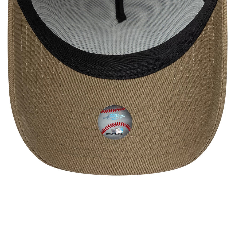 Pictured is this MLB Patch Athletics 9FORTY A-Frame Trucker cap in dark green. 7