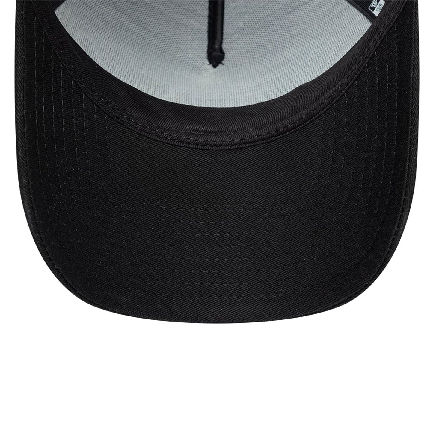 Pictured is this New Era Flag Patch 9FORTY A-Frame Trucker cap in black. 7