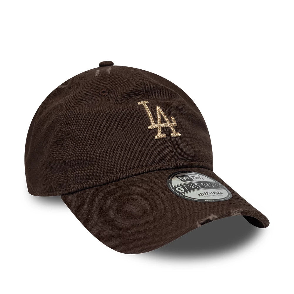Pictured is this MLB Distressed LA Dodgers 9TWENTY cap in dark brown. 3