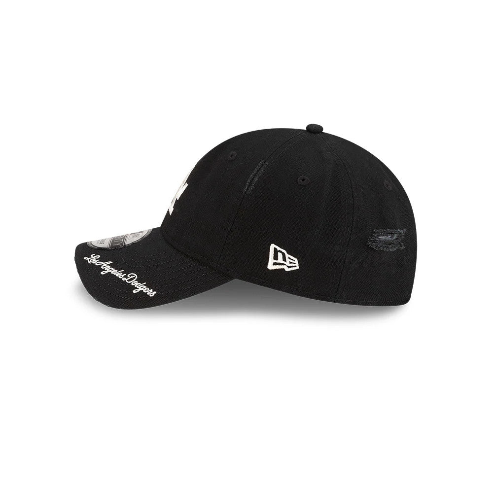 Pictured is this MLB Visor Logo LA Dodgers 9TWENTY Adjustable cap in black. 4