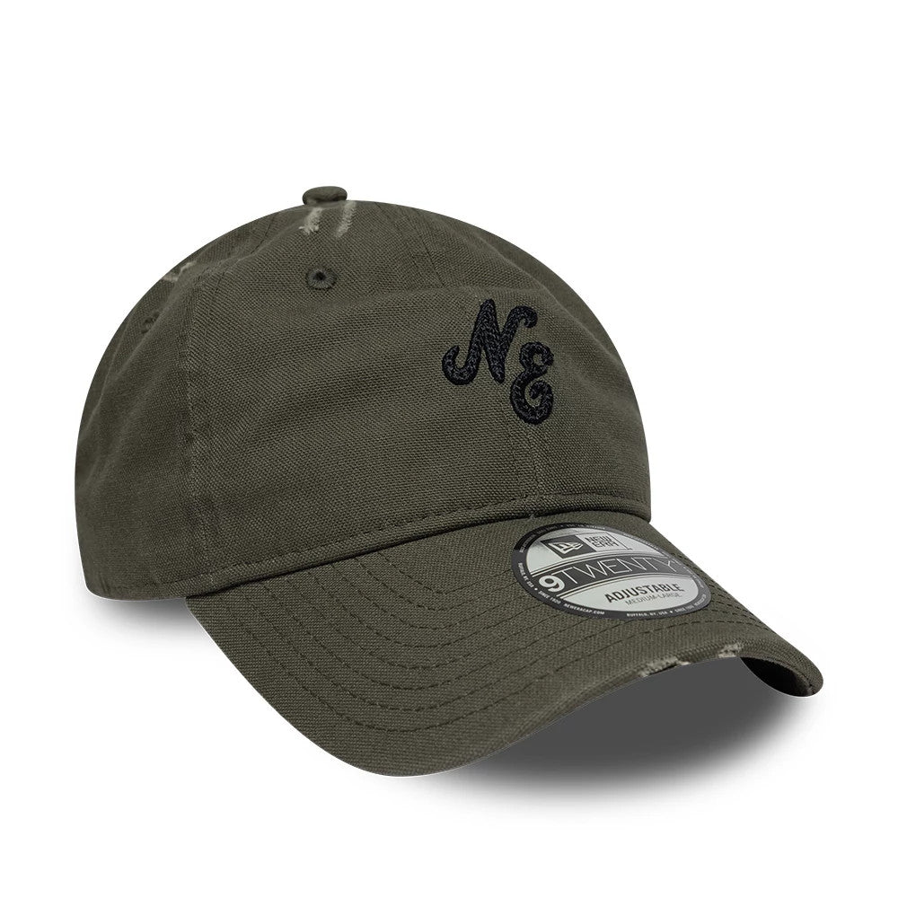 Pictured is this New Era Distressed 9TWENTY cap in Dark Green. 3
