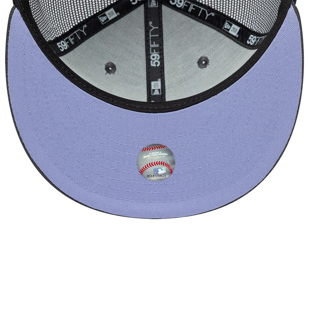 Pictured is this MLB Hydrangea LA Dodgers 59FIFTY Fitted cap in dark grey. 2