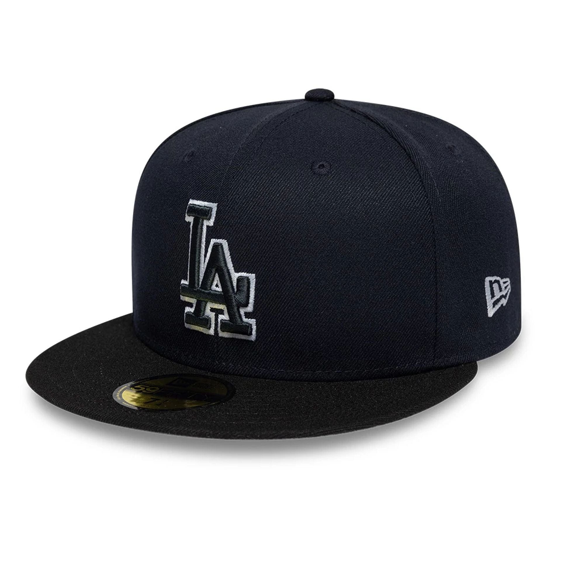 Pictured is this MLB Glow In The Dark LA Dodgers 59FIFTY Fitted cap in navy. 1