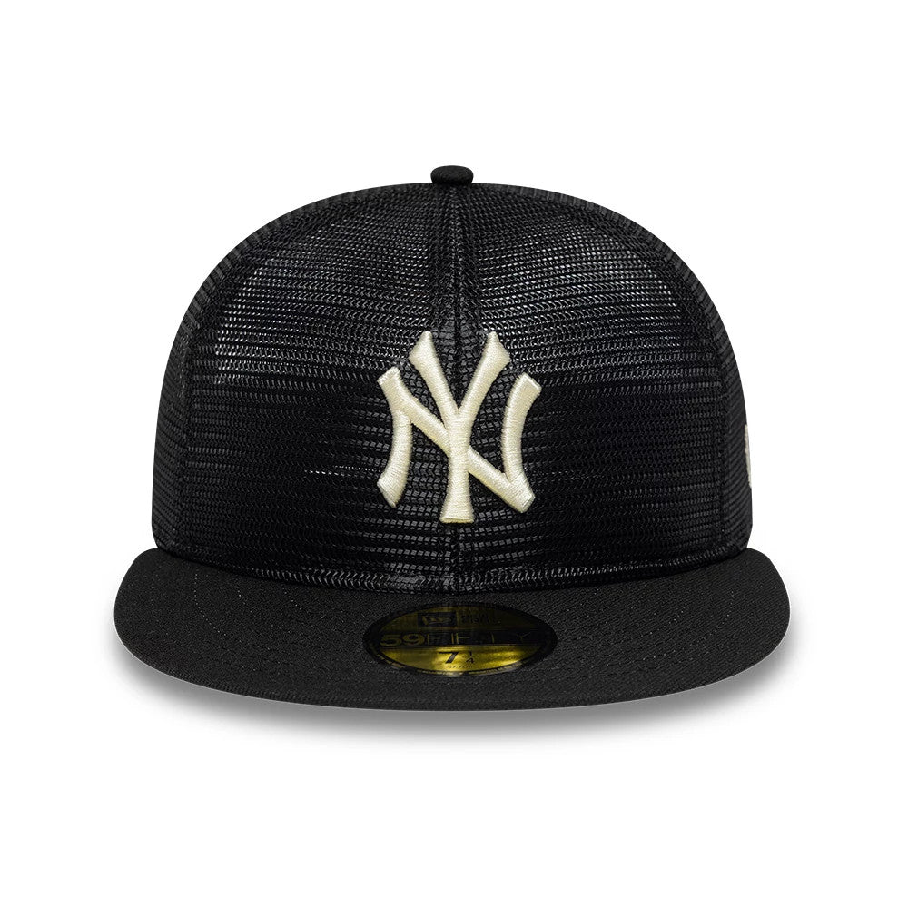 Pictured is this MLB All Mesh New York Yankees 59FIFTY Fitted cap in black. 3