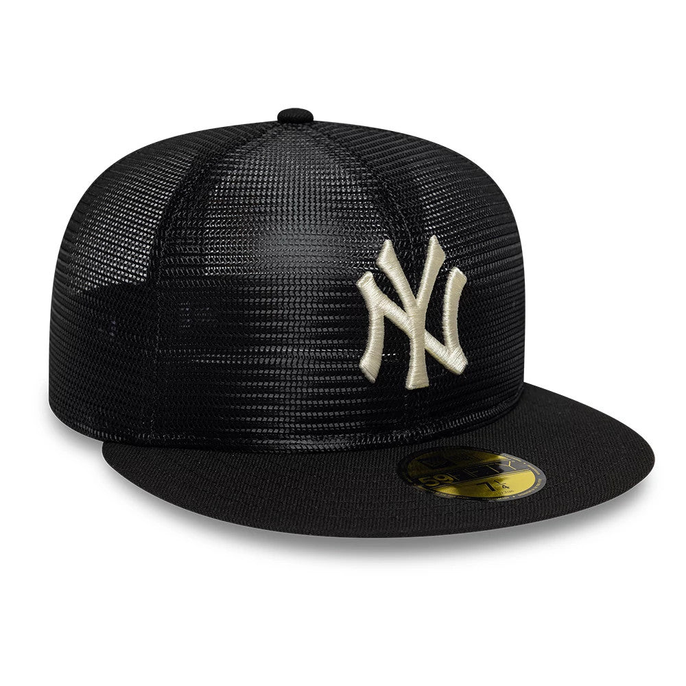 Pictured is this MLB All Mesh New York Yankees 59FIFTY Fitted cap in black. 4