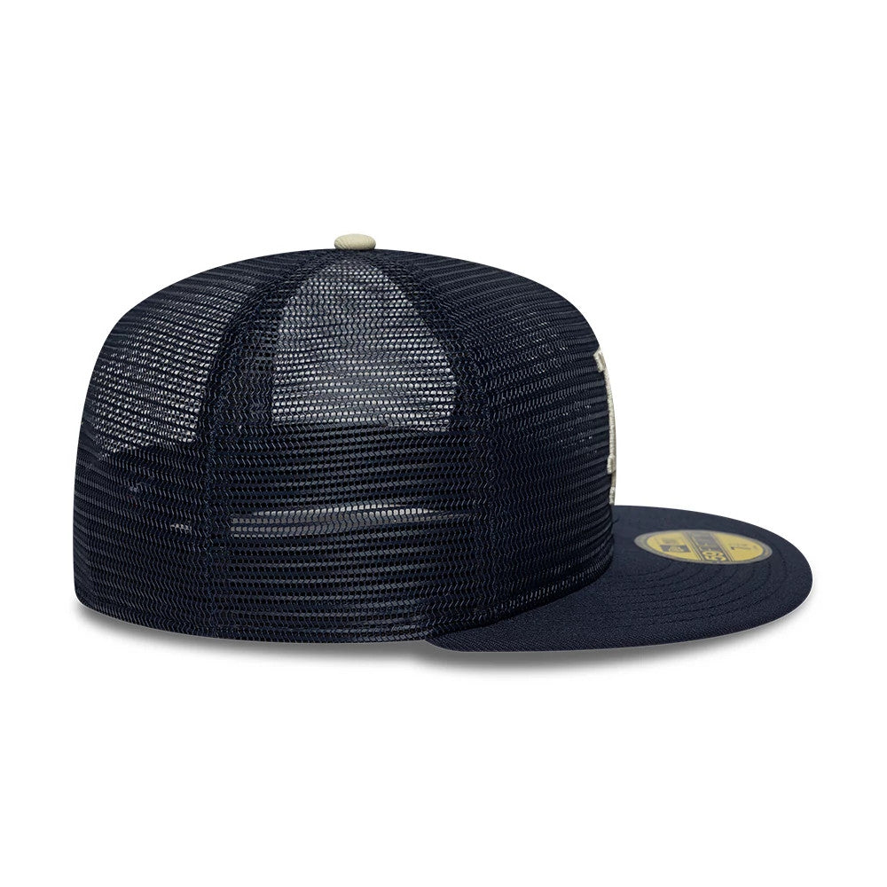 Pictured is this MLB All Mesh LA Dodgers 59FIFTY Fitted cap in navy. 7
