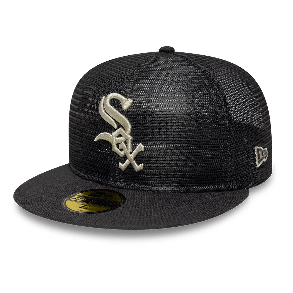 Pictured is this MLB All Mesh Chicago White Sox 59FIFTY Fitted cap in dark grey. 1