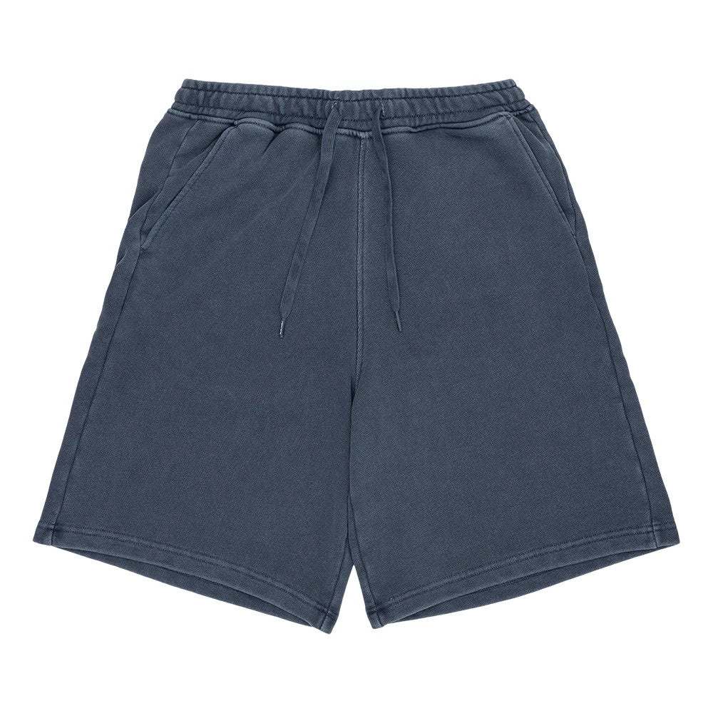 The model is wearing this New Era Originators Oversized Shorts in navy. 1