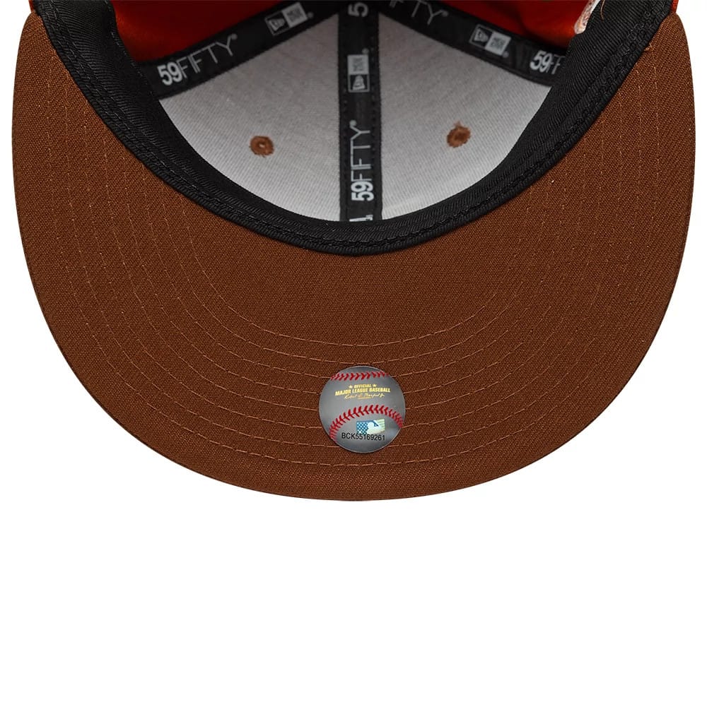 Pictured is this MLB Pack Los Angeles Dodgers 59FIFTY Fitted cap in dark orange. 2