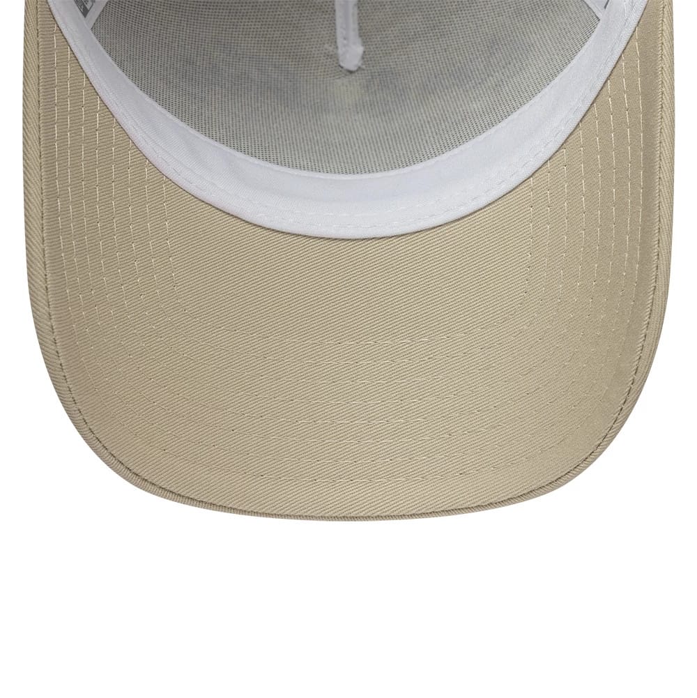 Pictured is this New Era Fishing 9FORTY A-Frame Trucker Adjustable cap in light beige. 7