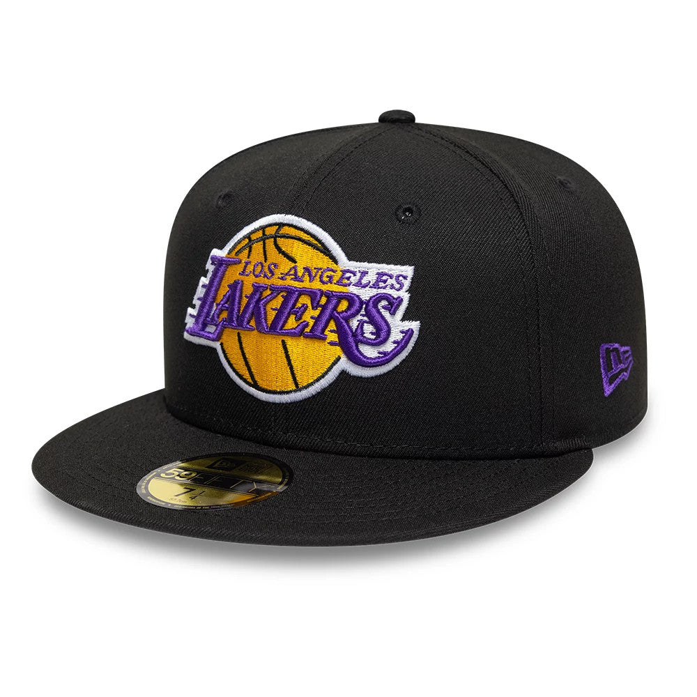 Pictured is this NBA LA Lakers 59FIFTY Fitted cap in black. 1