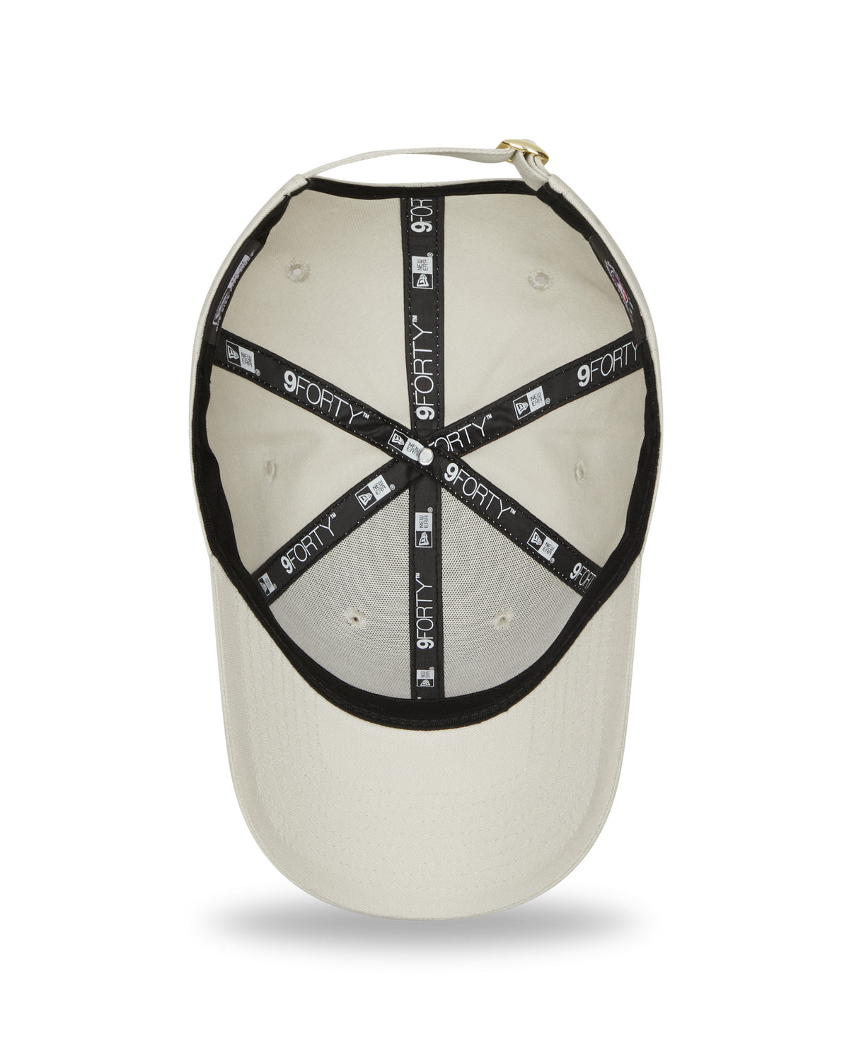 This is a New York Yankees Womens Metallic Logo Cream 9FORTY Adjustable Cap 5