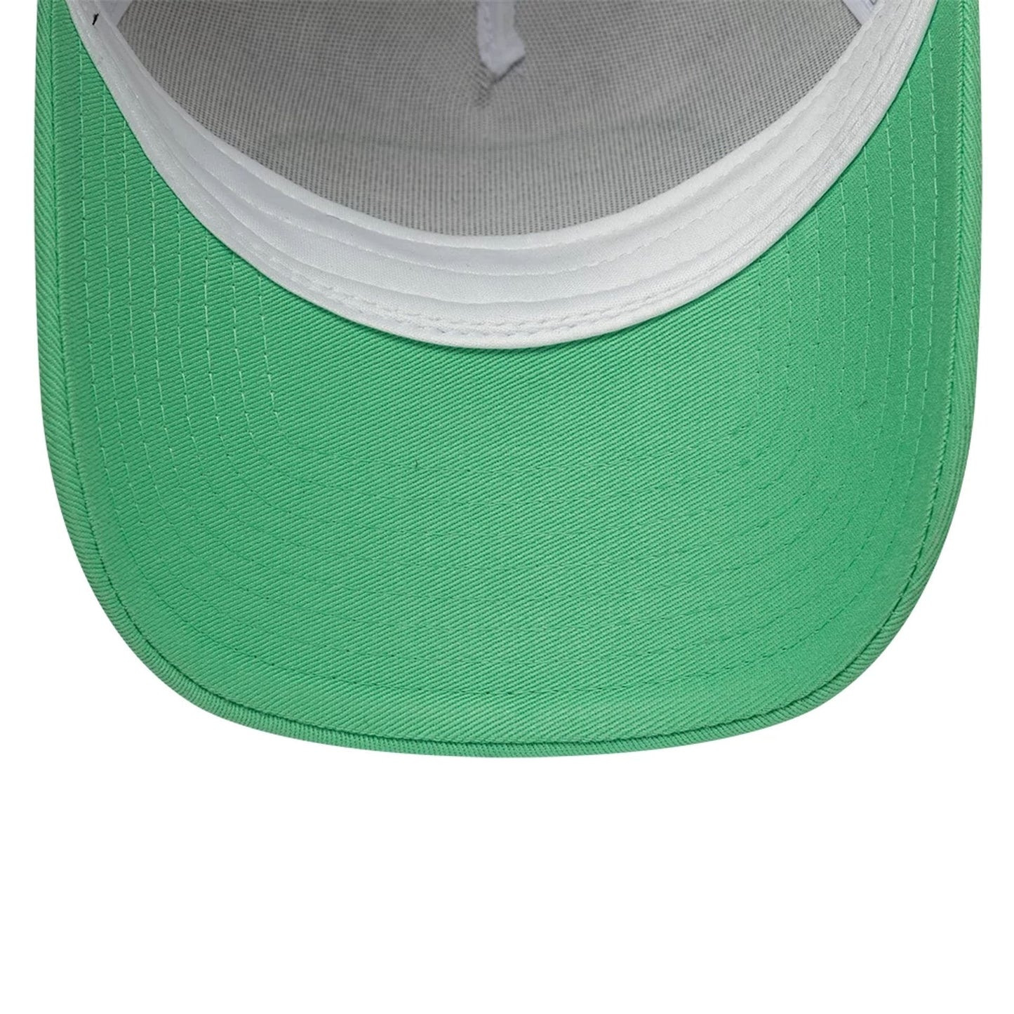 Pictured is this New Era Location Icon 9FORTY A-Frame Trucker Adjustable cap in open green. 7