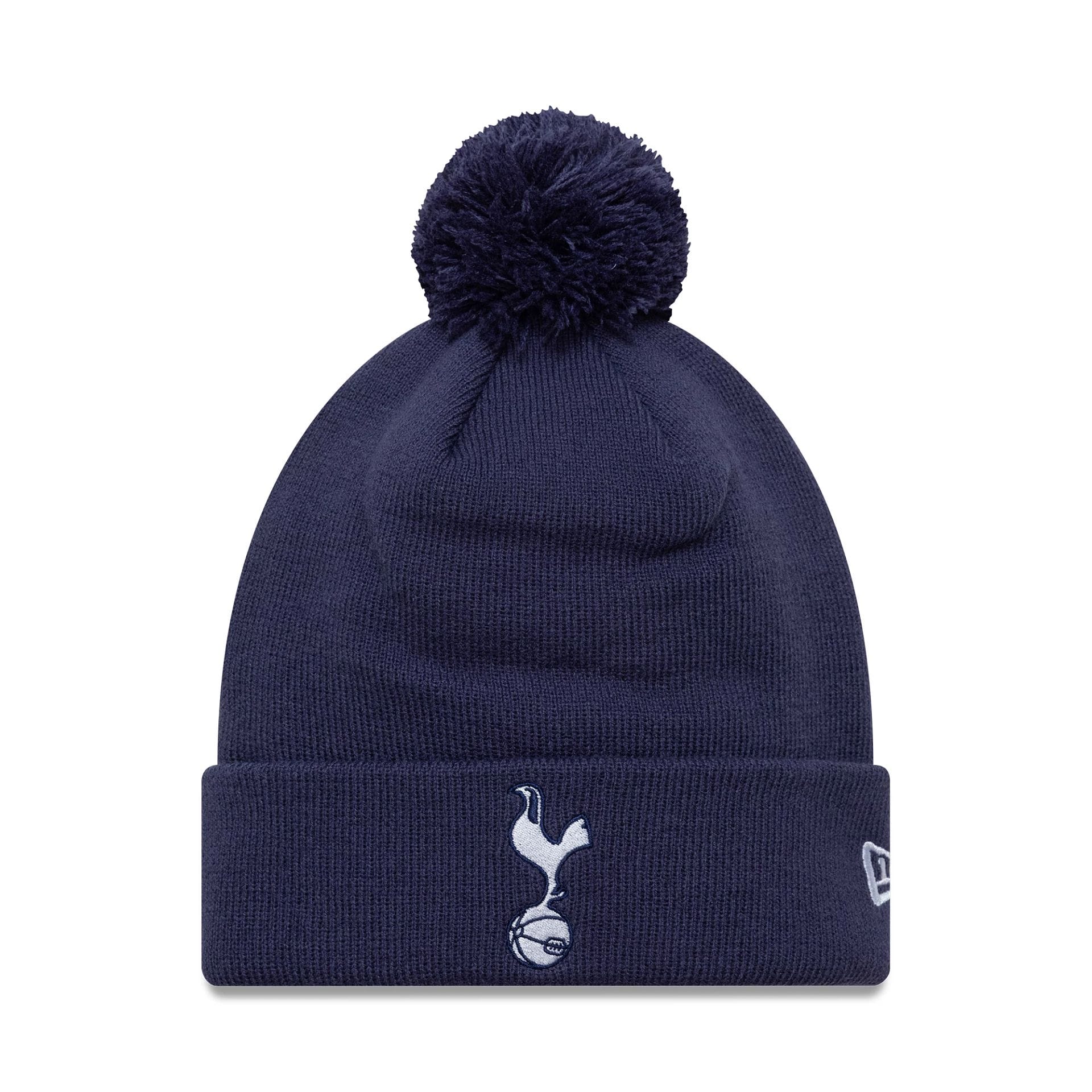 This is a Tottenham Hotspur FC Essential Navy Bobble Knit Beanie Hat 1