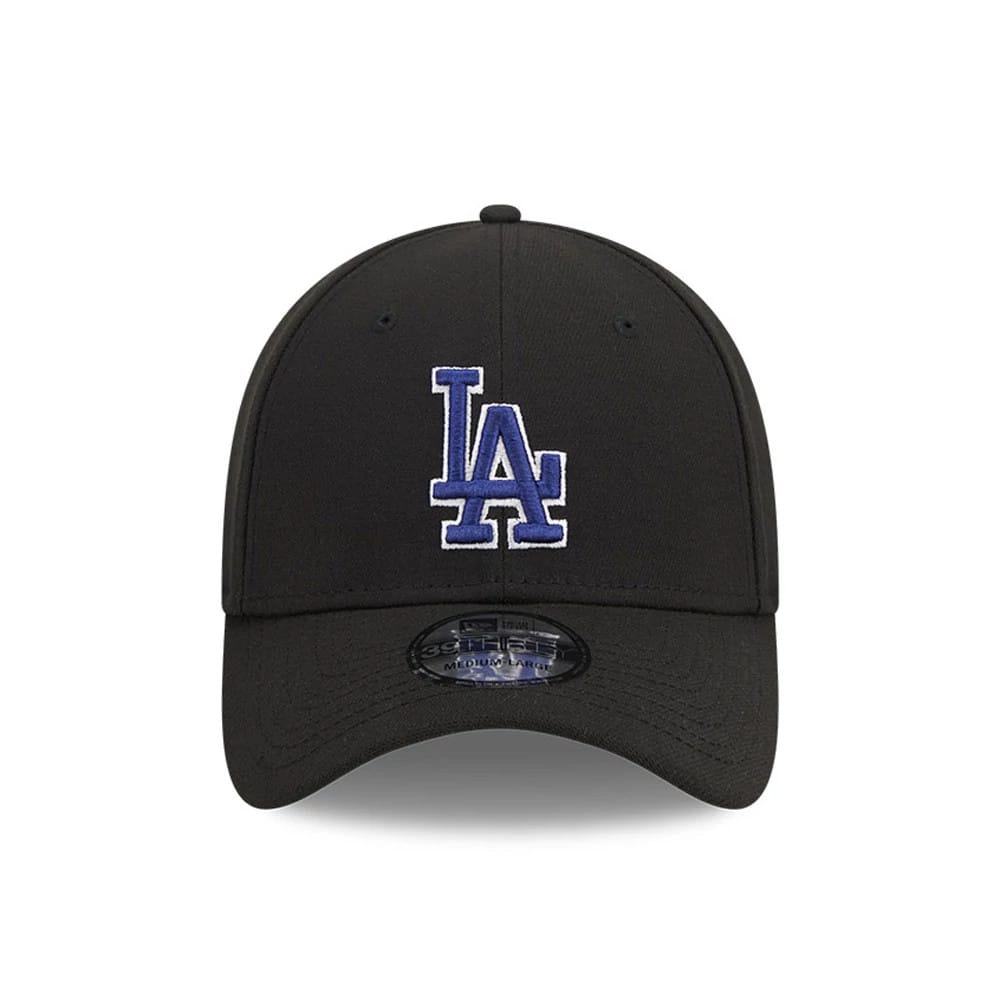 Pictured is this MLB Evergreen LA Dodgers 39THIRTY Stretch Fit cap in black. 2
