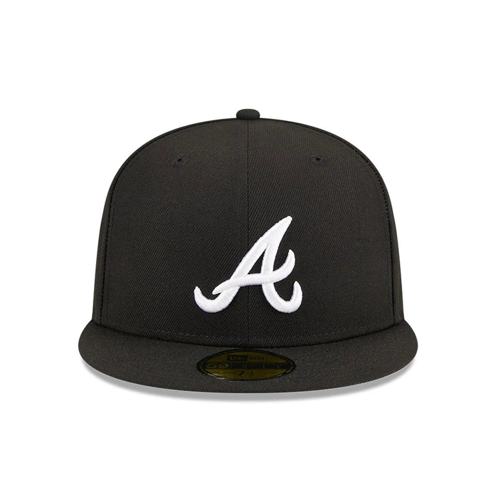 Pictured is this MLB Evergreen Atlanta Braves 59FIFTY Fitted cap in black. 3
