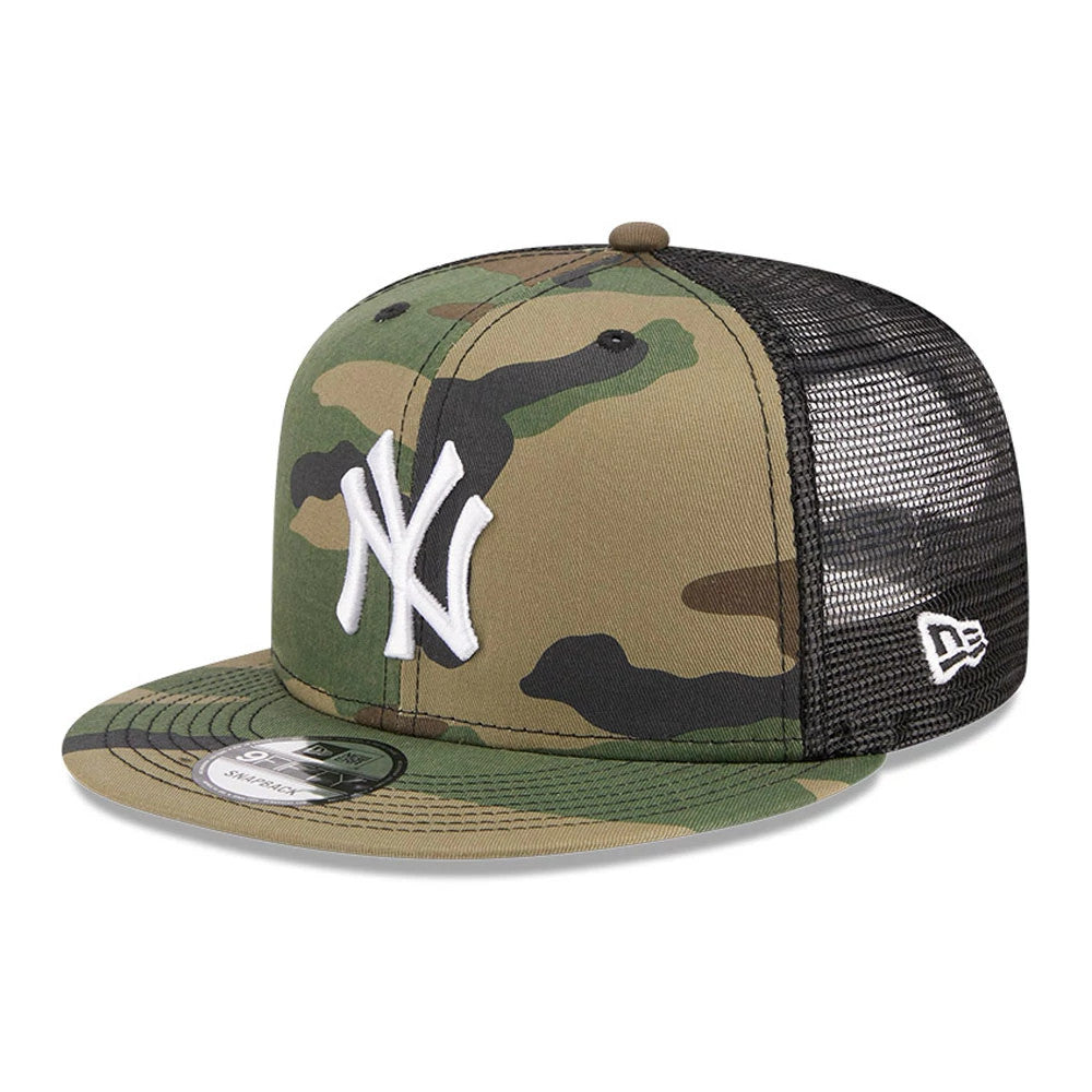 Pictured is this MLB Evergreen New York Yankees 9FIFTY Trucker cap in camo. 1