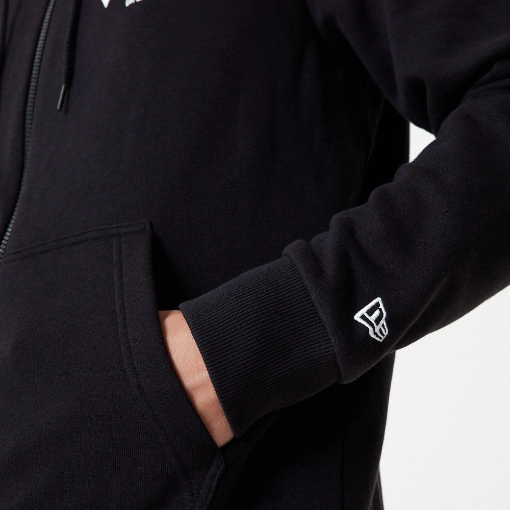 The Male model is wearing New York Yankees MLB Essential Black Full Zip Hoodie 4