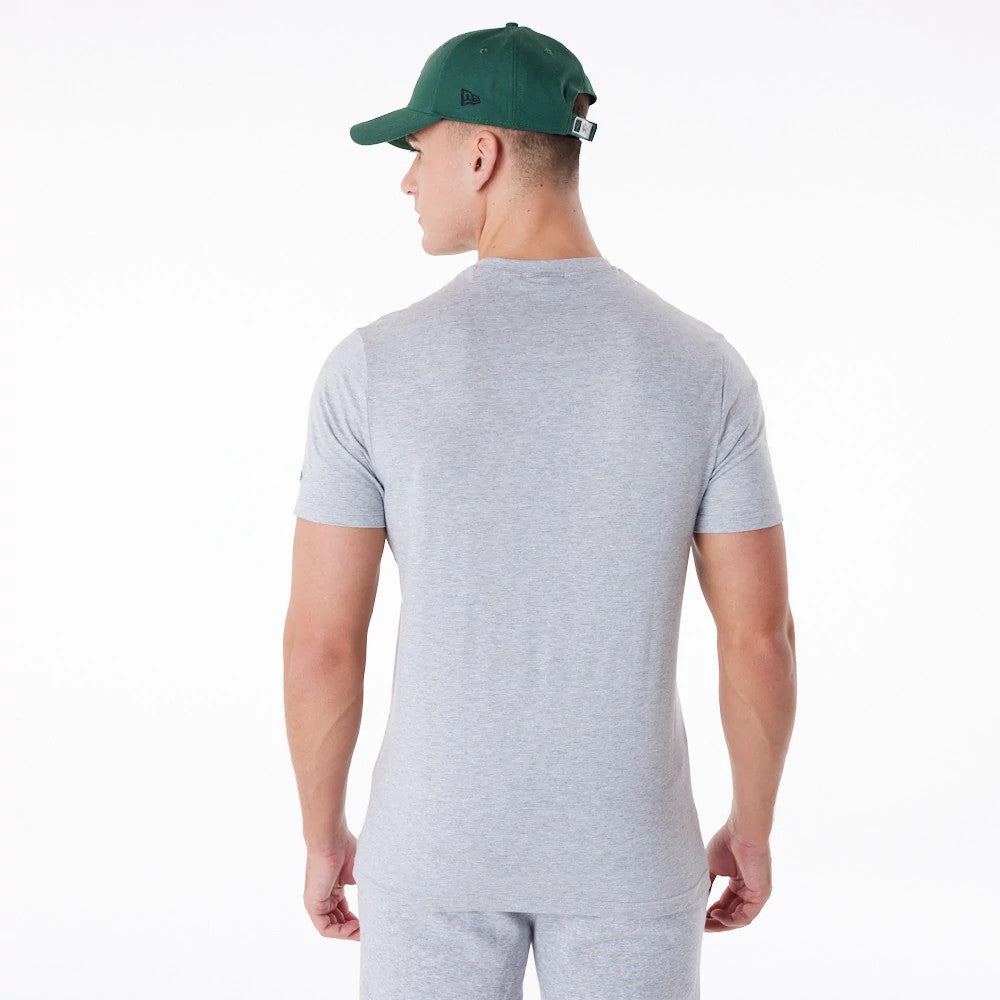 The Male model is wearing Milwaukee Bucks NBA Regular Grey T-Shirt 6