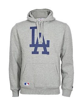 The Male model is wearing LA Dodgers MLB Regular Grey Pullover Hoodie 7