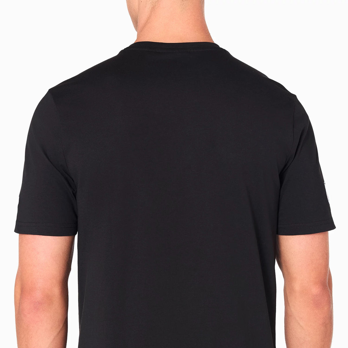 New Era Las Vegas Raiders NFL Black T-Shirt, rear view showing the plain black fabric with a simple crew neckline and short sleeves, no visible logos or additional details on the back.