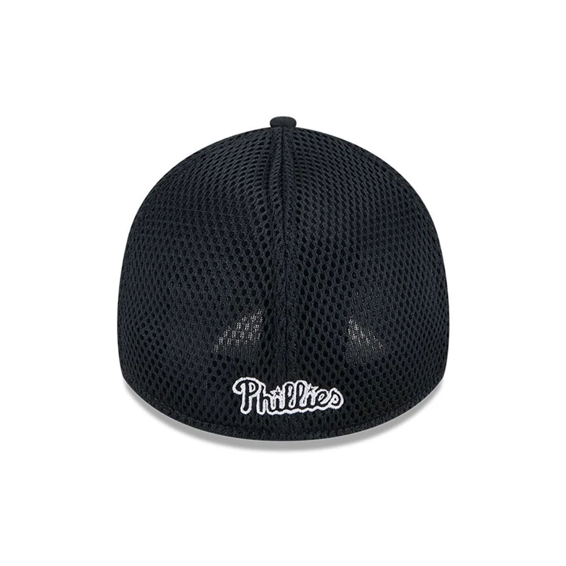Pictured is this MLB Evergreen Neo Philadelphia Phillies 39THIRTY Stretch Fit cap in black. 2