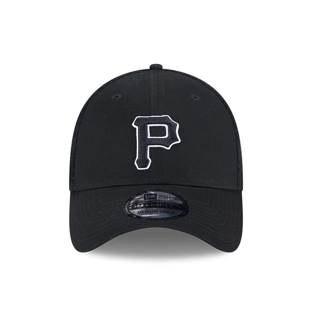 Pictured is this MLB Evergreen Neo Pittsburgh Pirates 39THIRTY Stretch Fit cap in black. 3