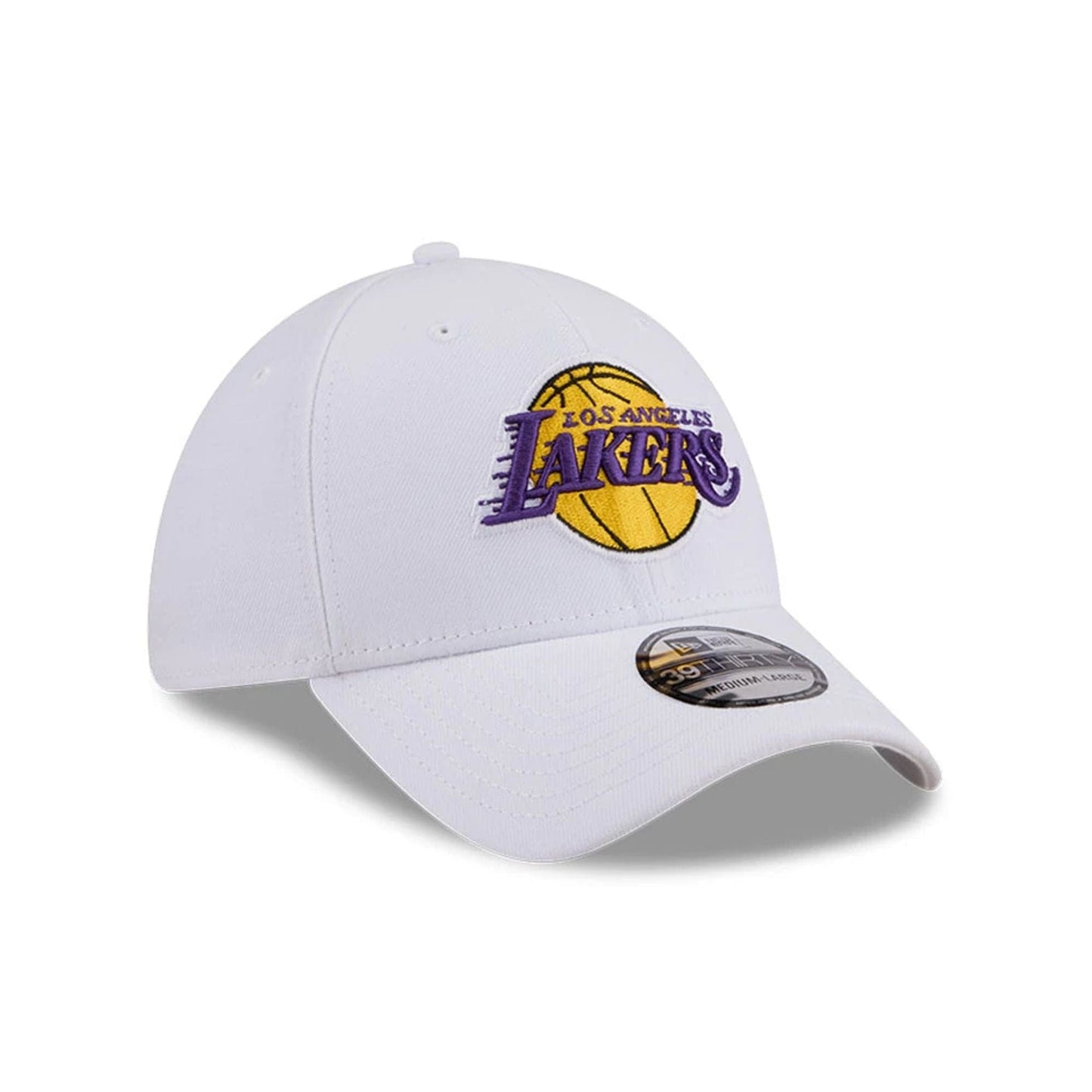 Pictured is this NBA Evergreen LA Lakers 39THIRTY Stretch Fit cap in white. 7