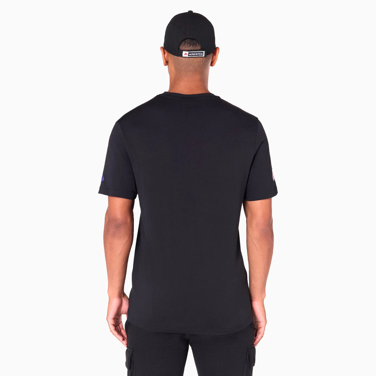 The Male model is wearing Baltimore Ravens NFL Black T-Shirt 7