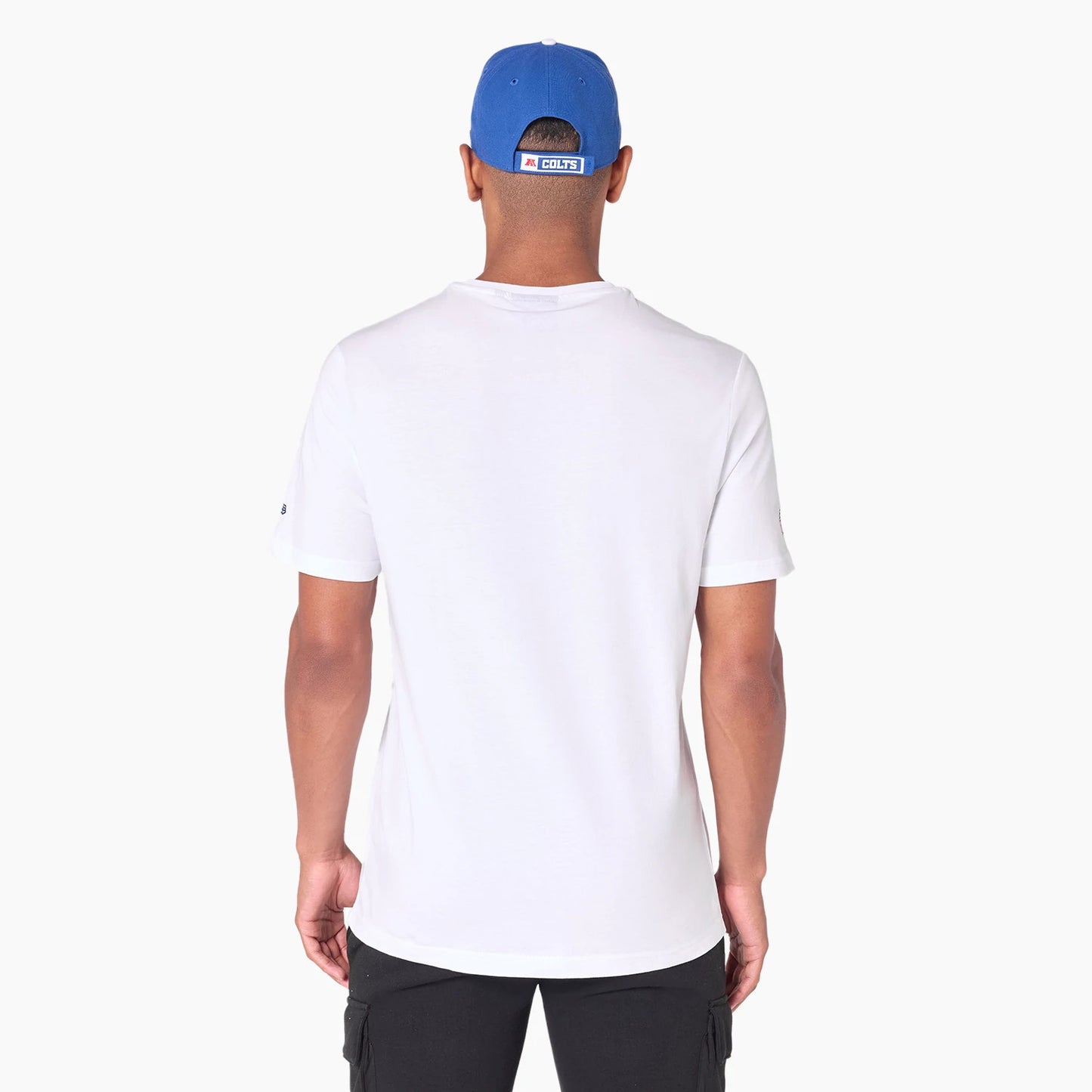 The Male model is wearing Indianapolis Colts NFL White T-Shirt 7